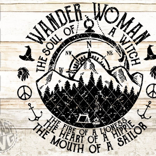 Wander Woman Route Camping Travel Adventure Wild Compass SVG - Etsy