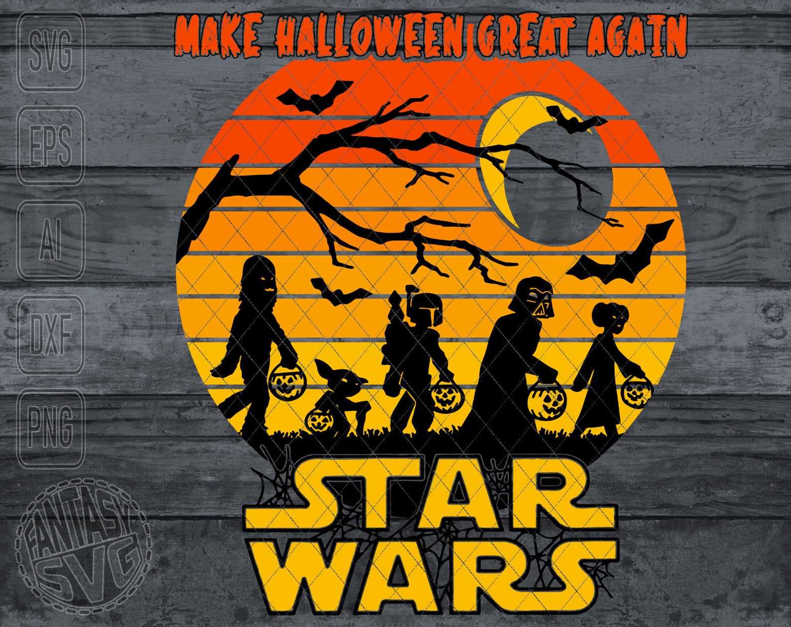 Star Wars Halloween R2D2 C3PO SVG DXF PNG Cut Files Vector Etsy