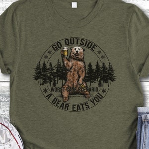Go Outside Camping Travel Adventure Bear Grizzly Wild Forest Nature SVG ...