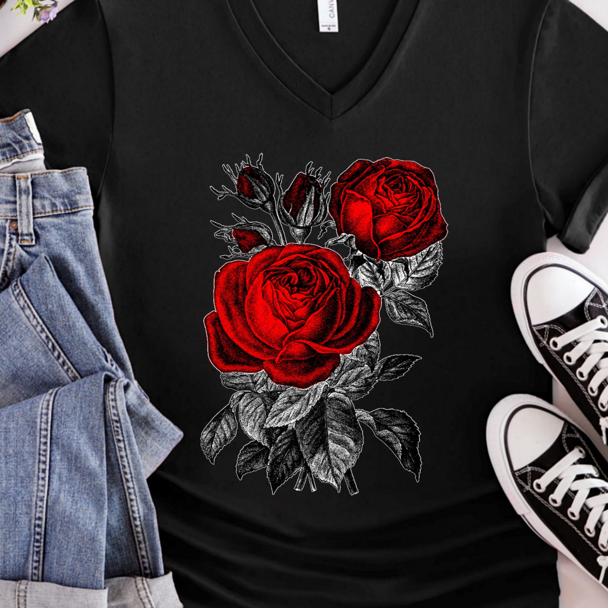 Red Rose Flower T-Shirt Red Rose Flower T-Shirt