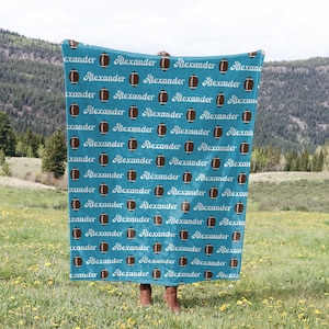 Football Player Name Blanket Personalized Gift