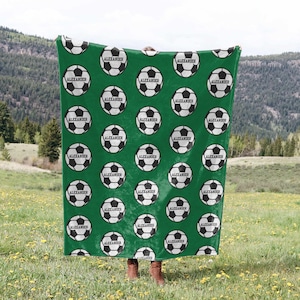 Soccer Blanket Personalized Name Gift