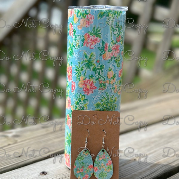 20 oz Skinny Tumbler//Lilly Inspired//Custom Tumbler//