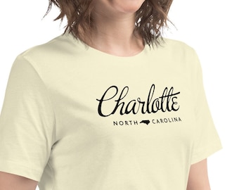 Charlotte Tshirt, Charlotte North Carolina CLT, Relaxed Fit, Frauen