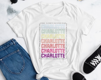 Charlotte NC T-Shirt: Queen City CLT, Women's Cotton Tee