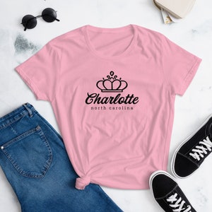 Charlotte Tshirt, CLT North Carolina Tee, Woman's Fashion Fit