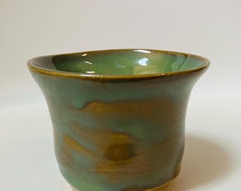 Green Jade Handmade Stoneware Planter, Candle Holder, Trinket Holder, Home Decor