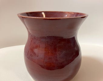 Maroon Porcelain Vase Flower Vase | Handmade Wheel-Thrown Pottery | Smooth Glossy Ceramic Decor