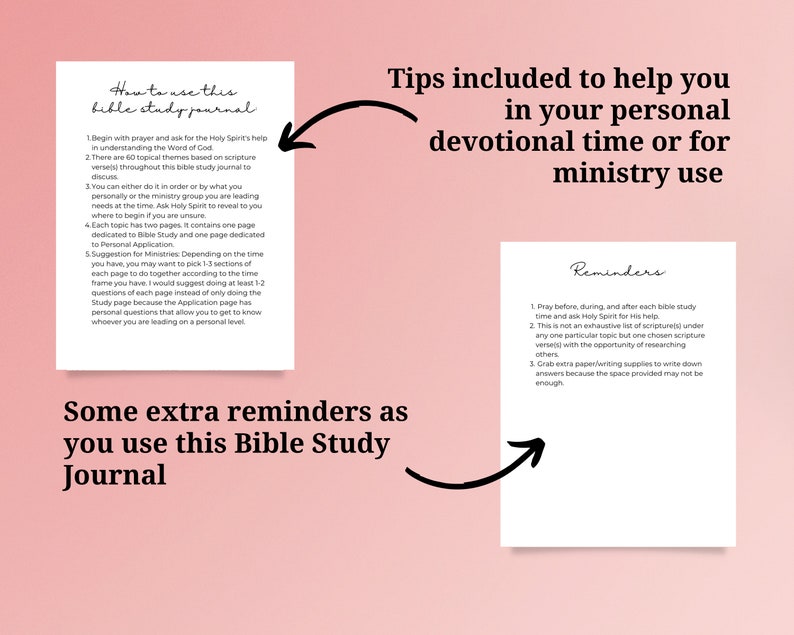 Bible Study Journal Printable 60 Topical Bible Studies - Etsy