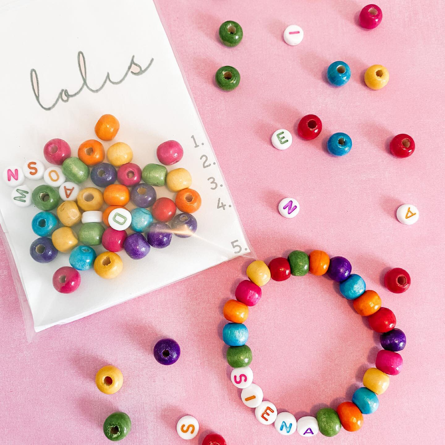 DIY bracelet kits with name. Children activities Etsy