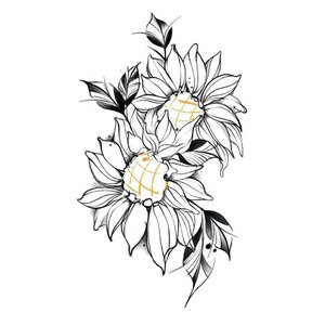Temporary tattoo, boho tattoo, Flower tattoo, Floral tattoo, Festival tattoo, Tiny tattoo, Girl tattoo, wild flower tattoo, Rose tattoo