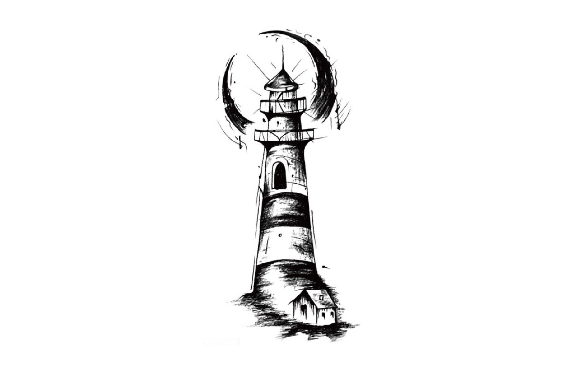 Simple Boat and Lighthouse Tattoo - wide 5