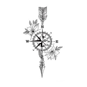 Clock rose temporary Tattoo, Clock temporary tattoo, Clock Tattoo, Floral Tattoo, clock floral Tattoo, flower tattoo, black clock tattoo