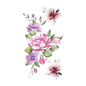 Wildflower tattoo,  Temporary Tattoos, Flower Tattoos, Floral Tattoo, Festival Tattoo, Fake Tattoo, Boho tattoo, girl tattoo, summer tattoo