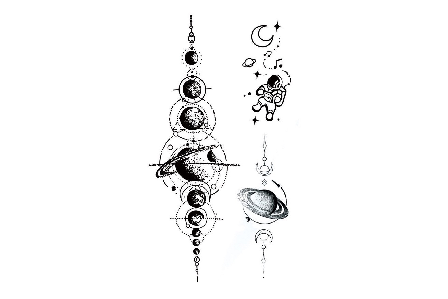 Black & White Galaxy Tattoo Ideas