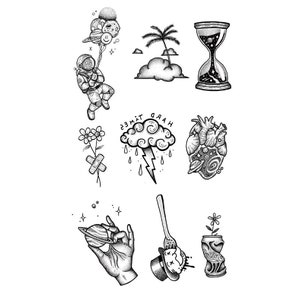 Temporary tattoo, boho tattoo, Flower tattoo, Floral tattoo, Tree tattoo, Tiny tattoo, Girl tattoo, wild flower tattoo, Weather tattoo