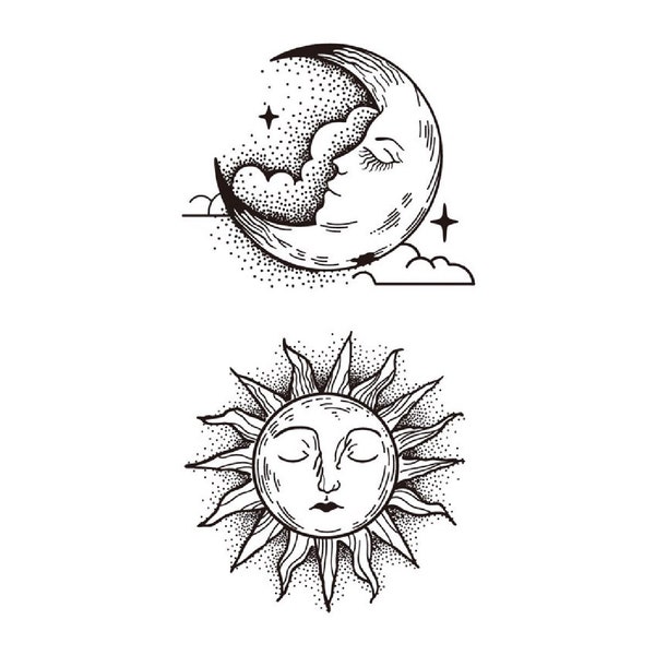 Sun Temporary Tattoo - Etsy