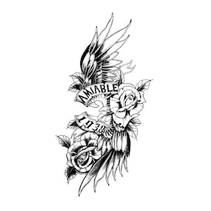 Flower Temporary Tattoo, Flower Tattoo, floral temporary Tattoo, flower Festival Tattoos, black Flower Tattoo, festival Floral tattoo