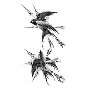Swallow temporary tattoo, Bird  temporary tattoo, bird tattoo, Fake tattoos, wrist tattoo, Tiny tattoos, festival tattoo, Summer tattoo