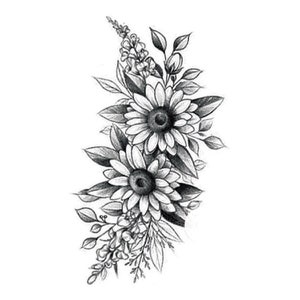 Flower Temporary Tattoo, Flower Tattoo, floral temporary Tattoo, flower Festival Tattoos, black Flower Tattoo, festival Floral tattoo