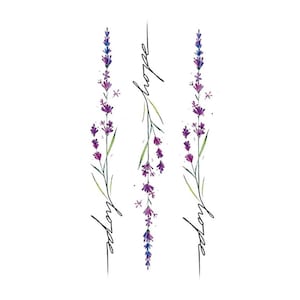 Purple Temporary tattoo, boho tattoo, Flower tattoo, Floral tattoo, Festival tattoo, Tiny tattoo, Girl tattoo, wild flower tattoo
