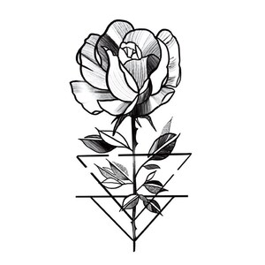 Temporary tattoo, boho tattoo, Flower tattoo, Floral tattoo, Festival tattoo, Tiny tattoo, Girl tattoo, wild flower tattoo, Rose tattoo