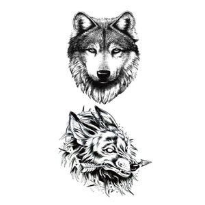 Wolf temporary tattoo, Wolf flower tattoo, wolf wing tattoo, festival tattoo, wolf arrow tattoo, wolf dream catch tattoo, Black wofl tattoo