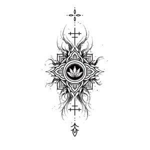 Temporary tattoo, boho tattoo, Flower tattoo, Floral tattoo, Festival tattoo, Tiny tattoo, Girl tattoo, fire tattoo, Lotus tattoo