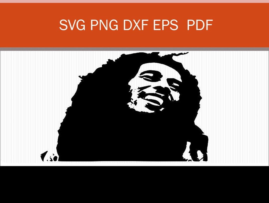 Bob Marley Silhouette Clipart Vector Svg File for Cutting With Cricut