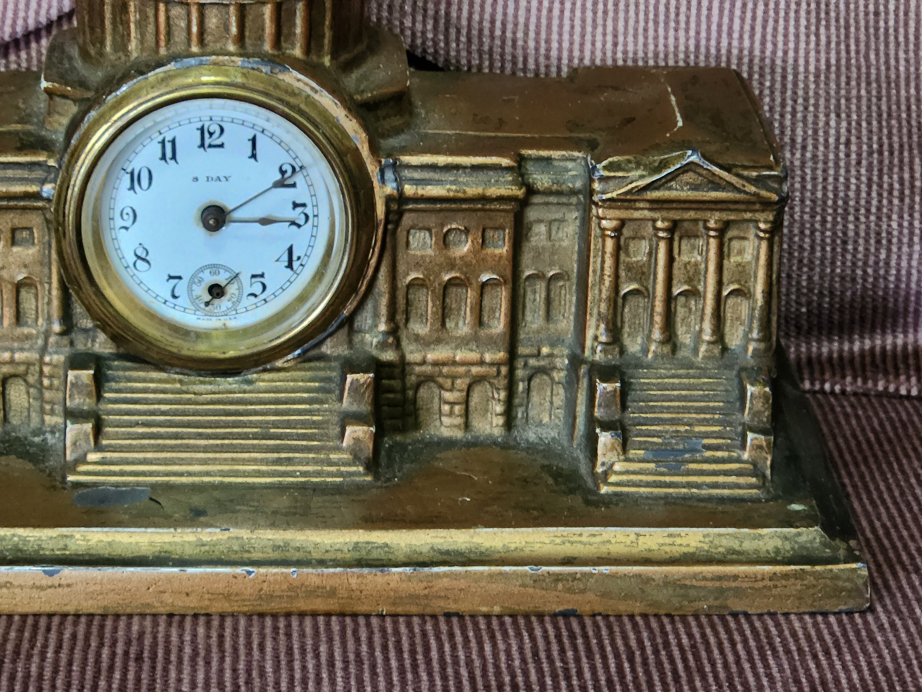 1924 Mantle Clock Heavy Brass US Capitol Building Clock Etsy