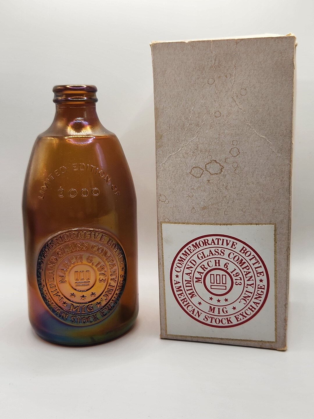 1973 Midland Glass Company Commemorative Bottle With Original Etsy