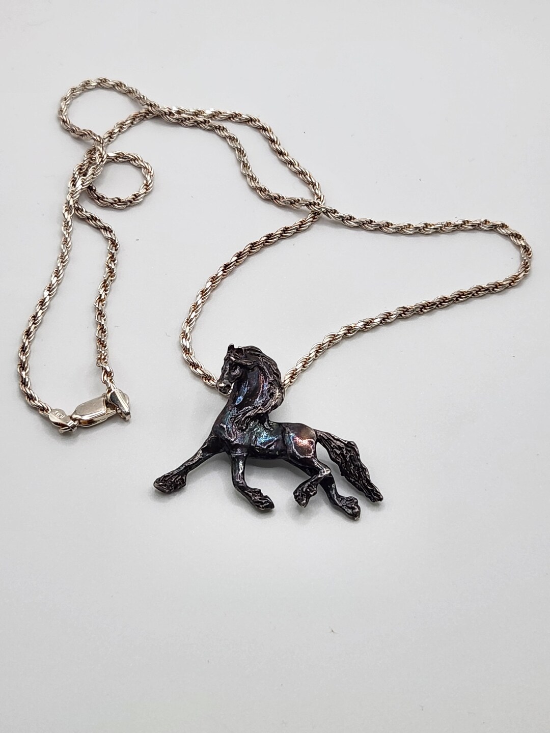 Sterling Silver Horse Pendant on 22 Sterling Silver Chain Etsy