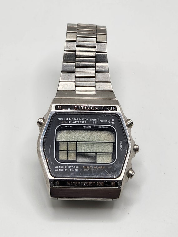 Rare Citizen digital multi-alarm chronograph watch