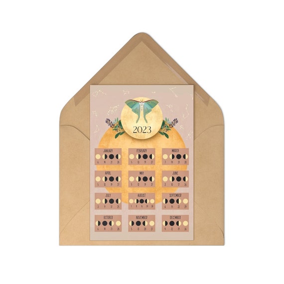 Lunar Calendar 2023 Set of 7 Postcards With Envelopes Luna Etsy