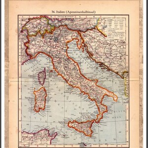 Printable Italy Map Vintage JPG and PDF| Italy Map for Scrapbooking ...