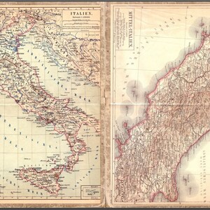 Printable Italy Map Vintage JPG and PDF| Italy Map for Scrapbooking ...