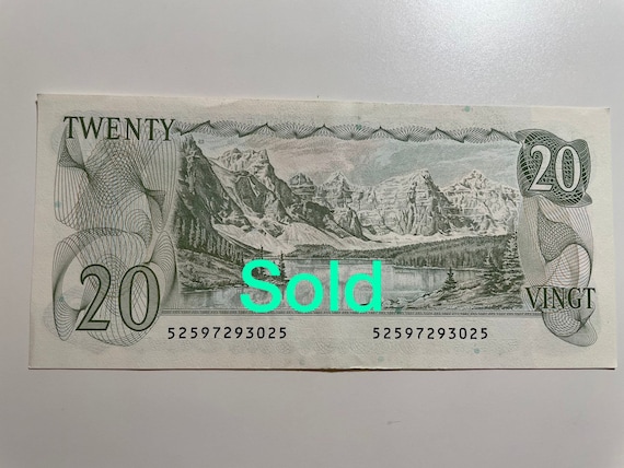 1979 Bank of Canada Genuine 20 Dollars Banknote, Canadian Bill