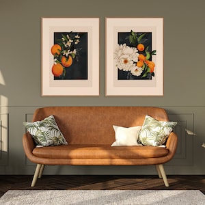 Budding & Flowering Valencia Orange Unframed Digital Painting Prints | Gallery Wall | Digital Instant Printable Art | Floral Citrus Painting