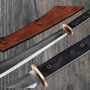 Custom Handmade Carbon Steel Blade Survival Sword Hunting Sword Camping