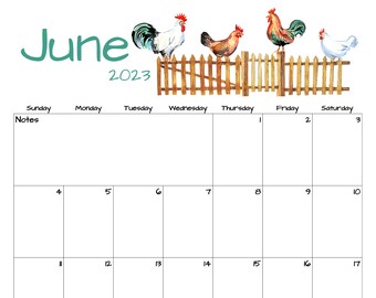 Fillable/editable June Calendar June 2023 Printable Calendar - Etsy
