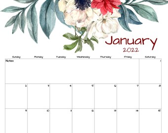 january calendar january 2022 printable calendar winter etsy new zealand