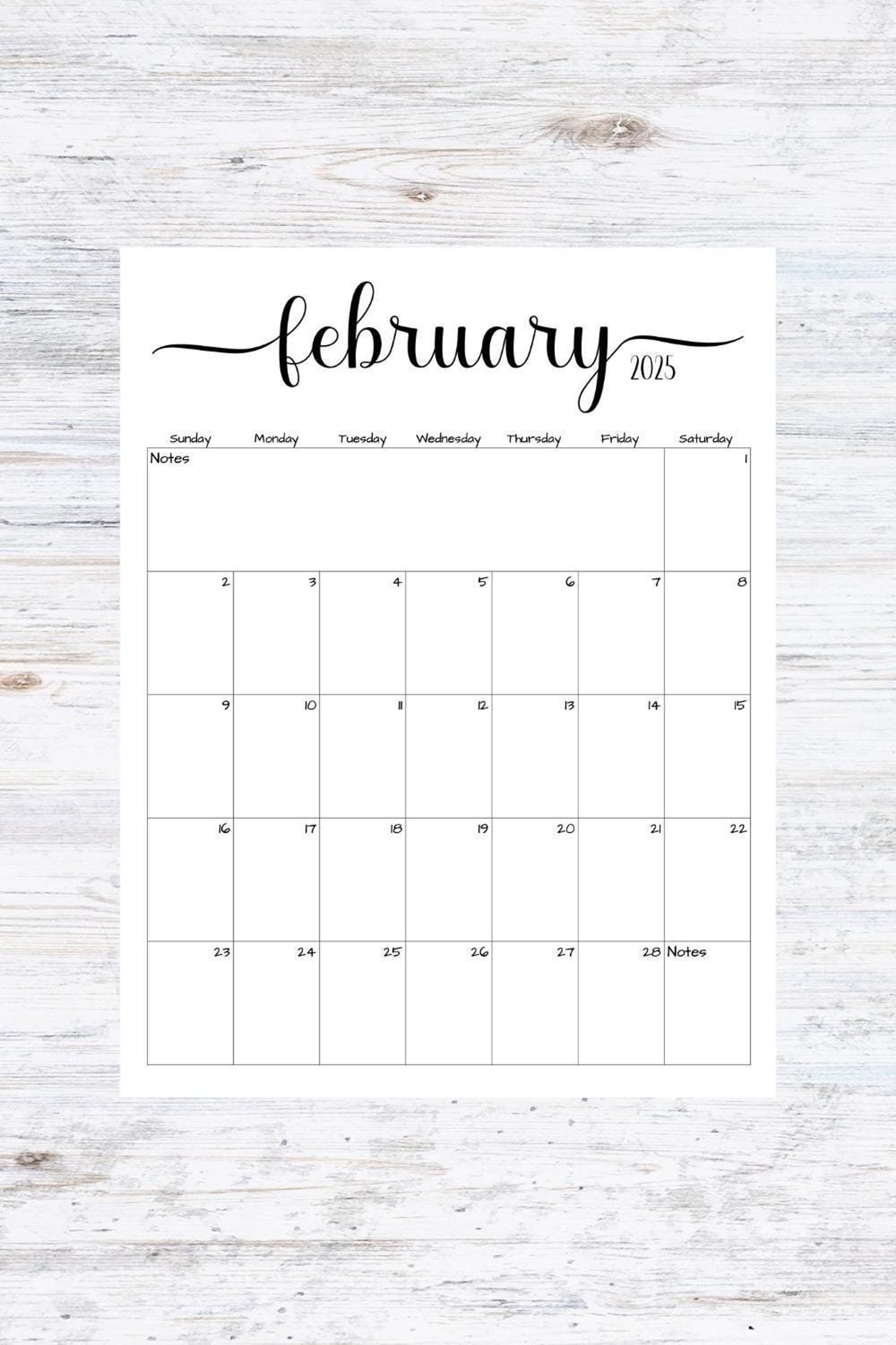 Fillable/editable February 2025 Calendar February 2025 Calendar Simple Script Calendar Instant