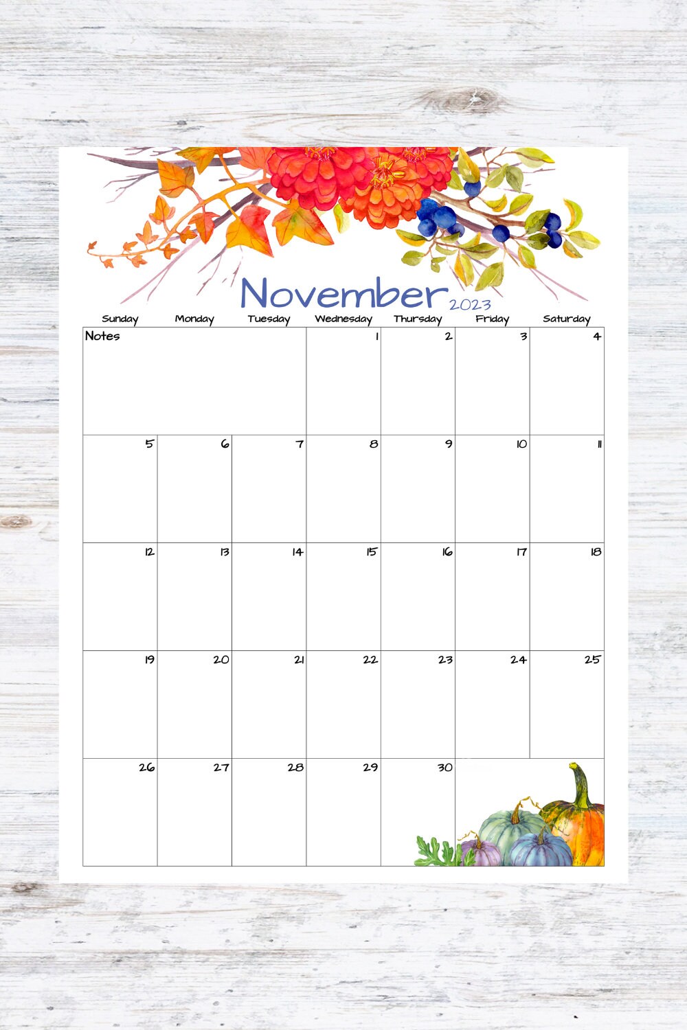 Fillable/editable November Calendar November 2023 Printable Etsy