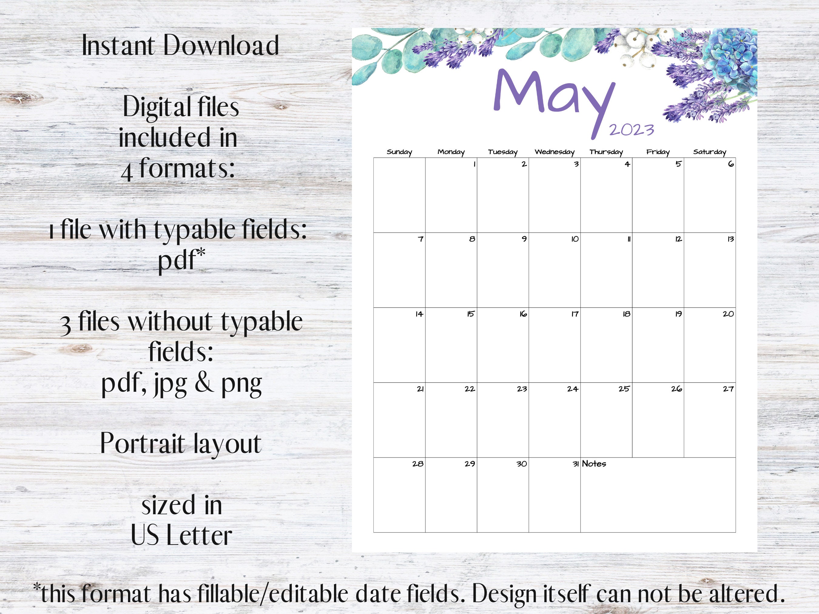 Fillable editable may calendar may 2023 printable calendar etsy