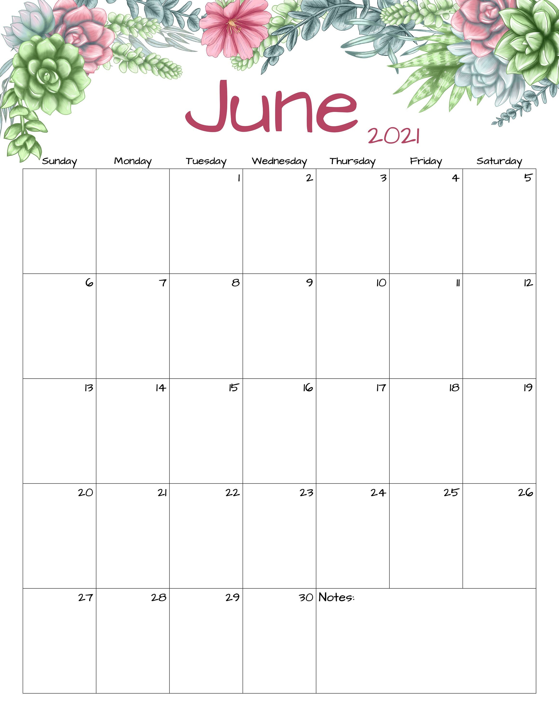 42+ Pdf Blank Monthly Calendar June 2021 Images