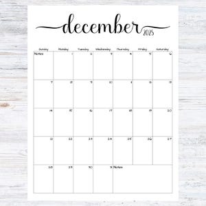 Fillable/Editable December 2025 Calendar | December  2025 Calendar | Simple Script Calendar | Instant Download | PDF, PNG, JPG