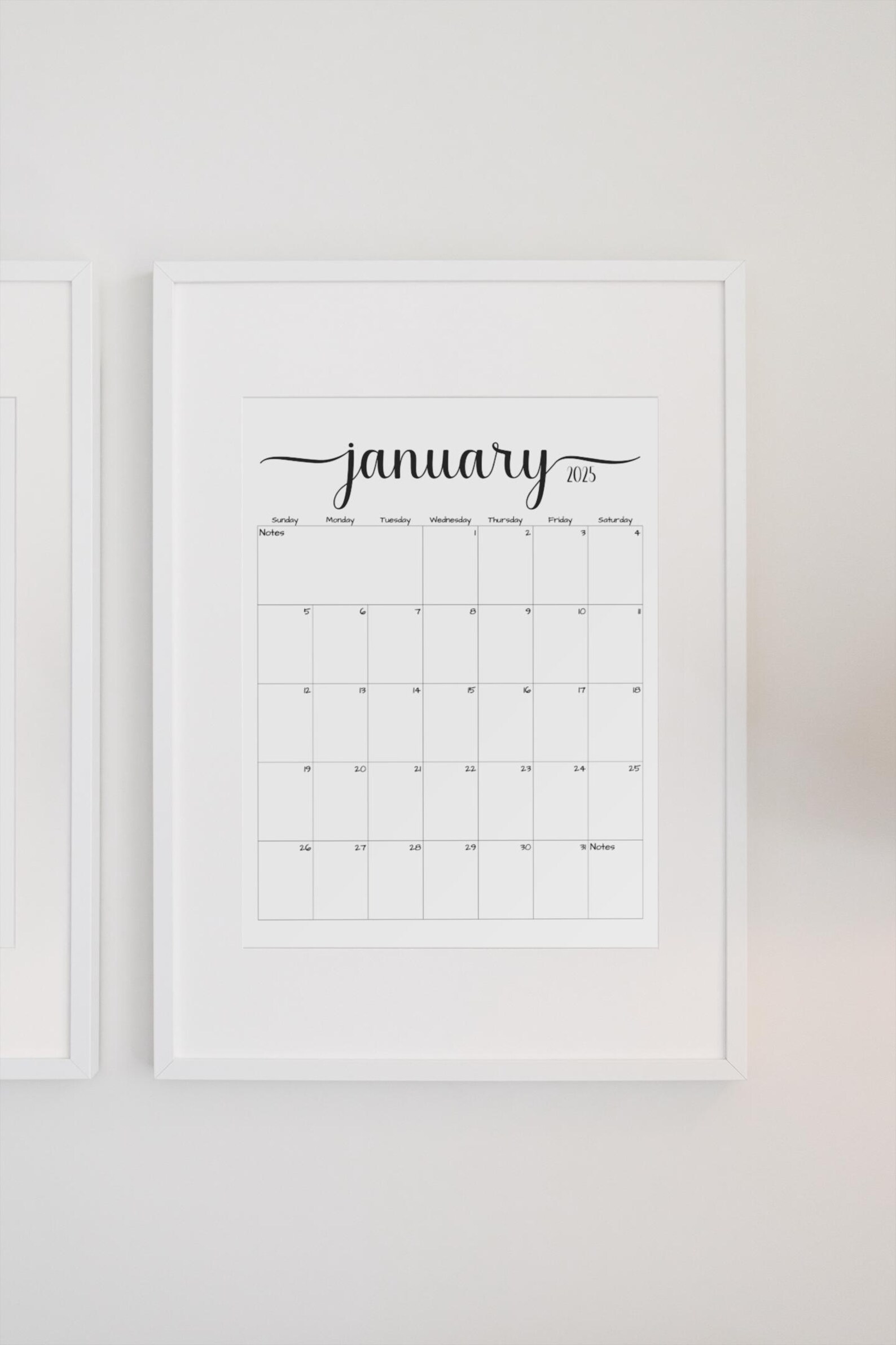 Fillable/editable January 2025 Calendar January 2025 Calendar Simple