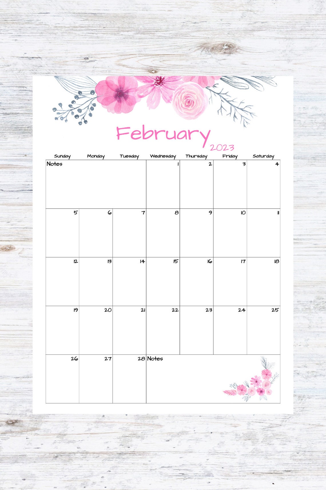 Fillable/editable February Calendar February 2023 Printable Etsy
