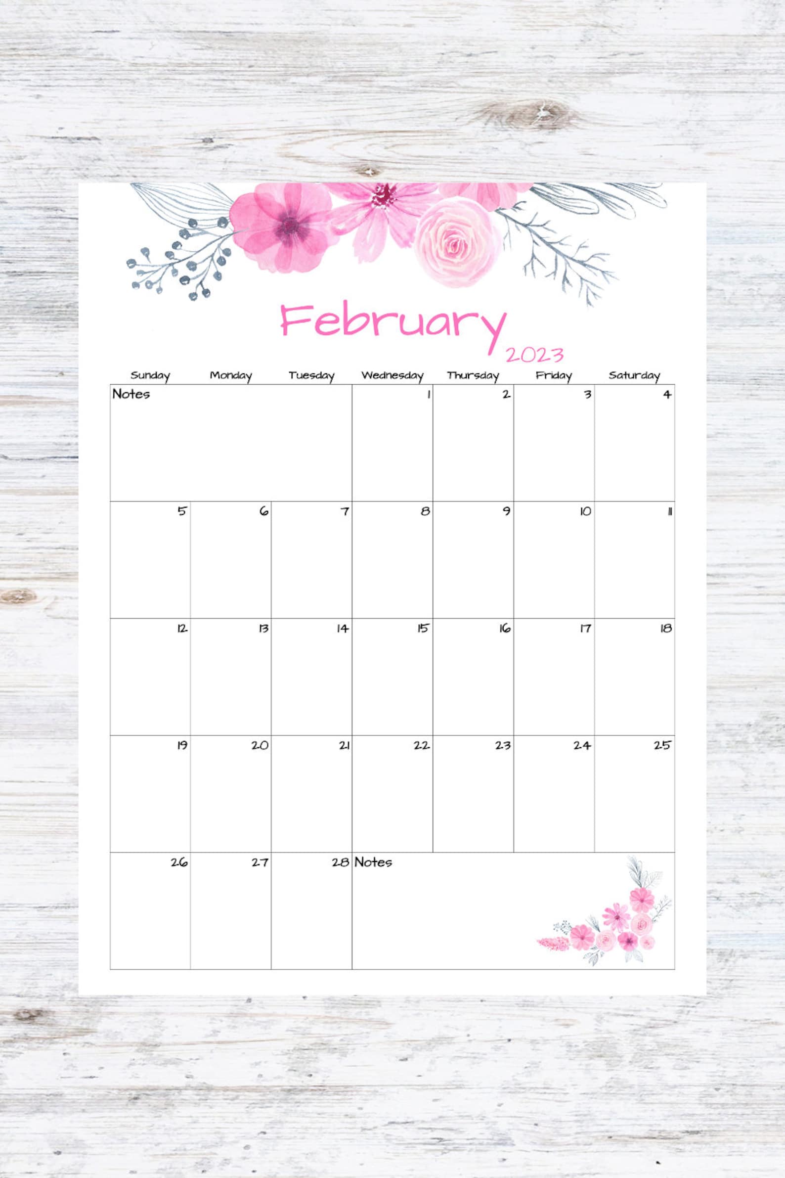 Fillable/editable February Calendar February 2023 Printable Etsy