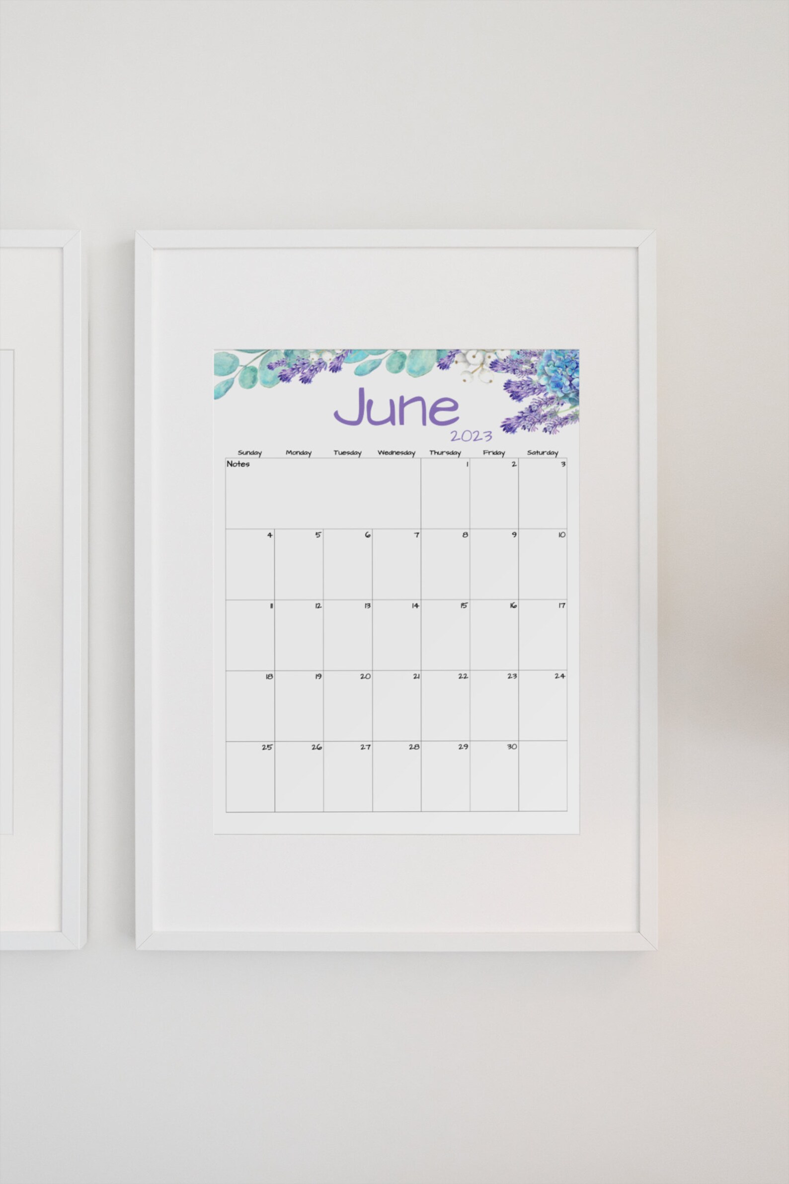 Fillable editable june calendar june 2023 printable calendar lavender 